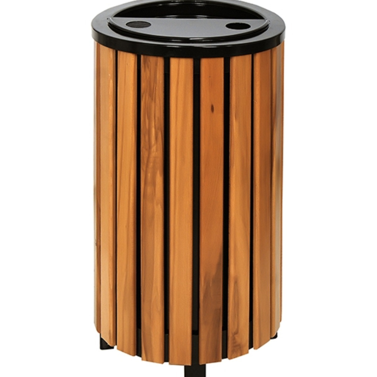 AB-510 Wood Open Space Trash Can