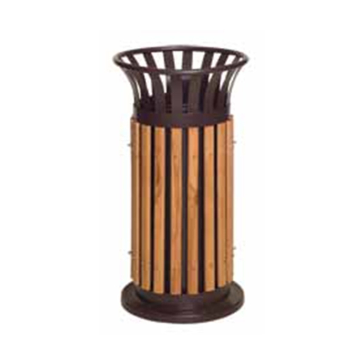 AB-511 Wood Open Space Trash Can