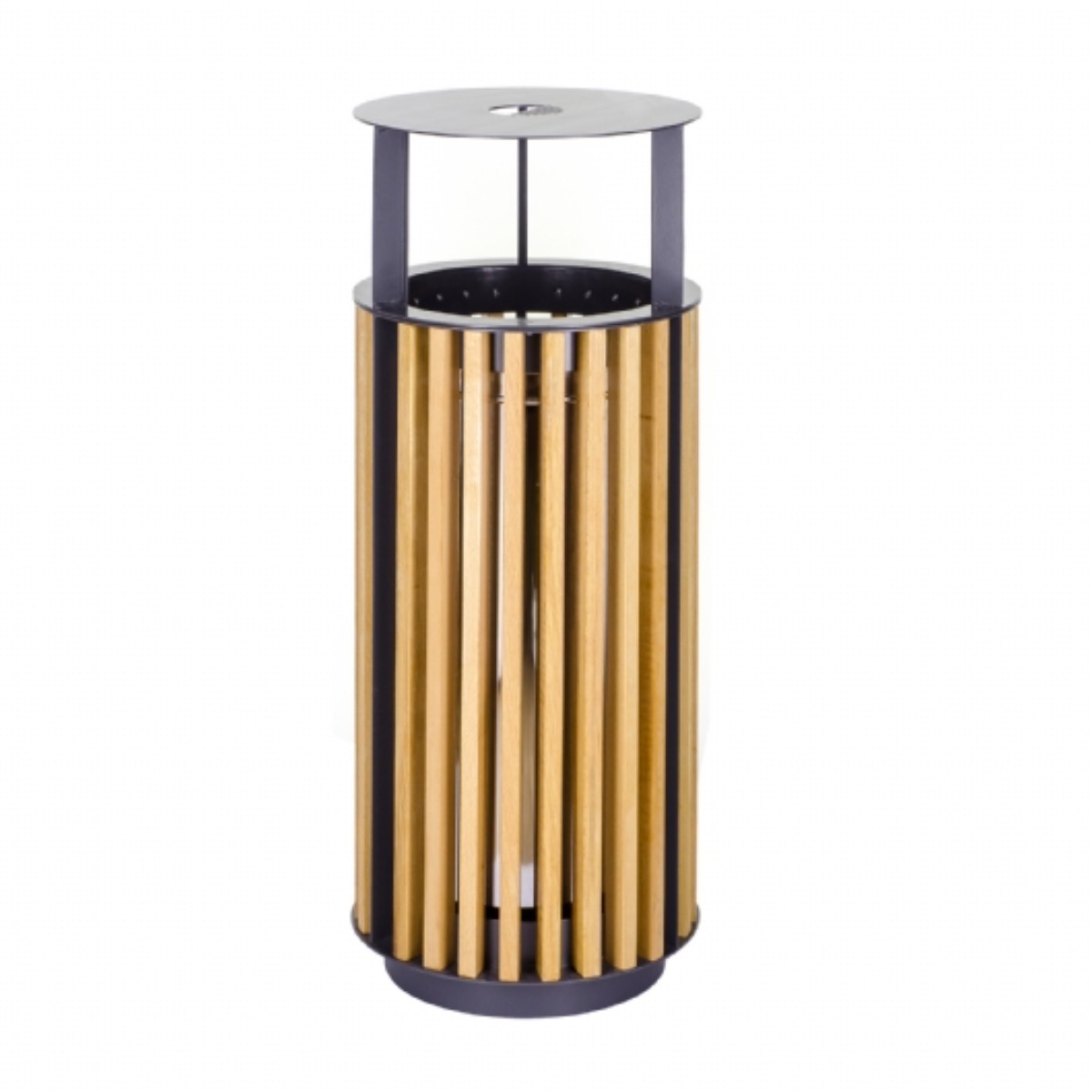 AB-509 Wood Open Space Trash Can
