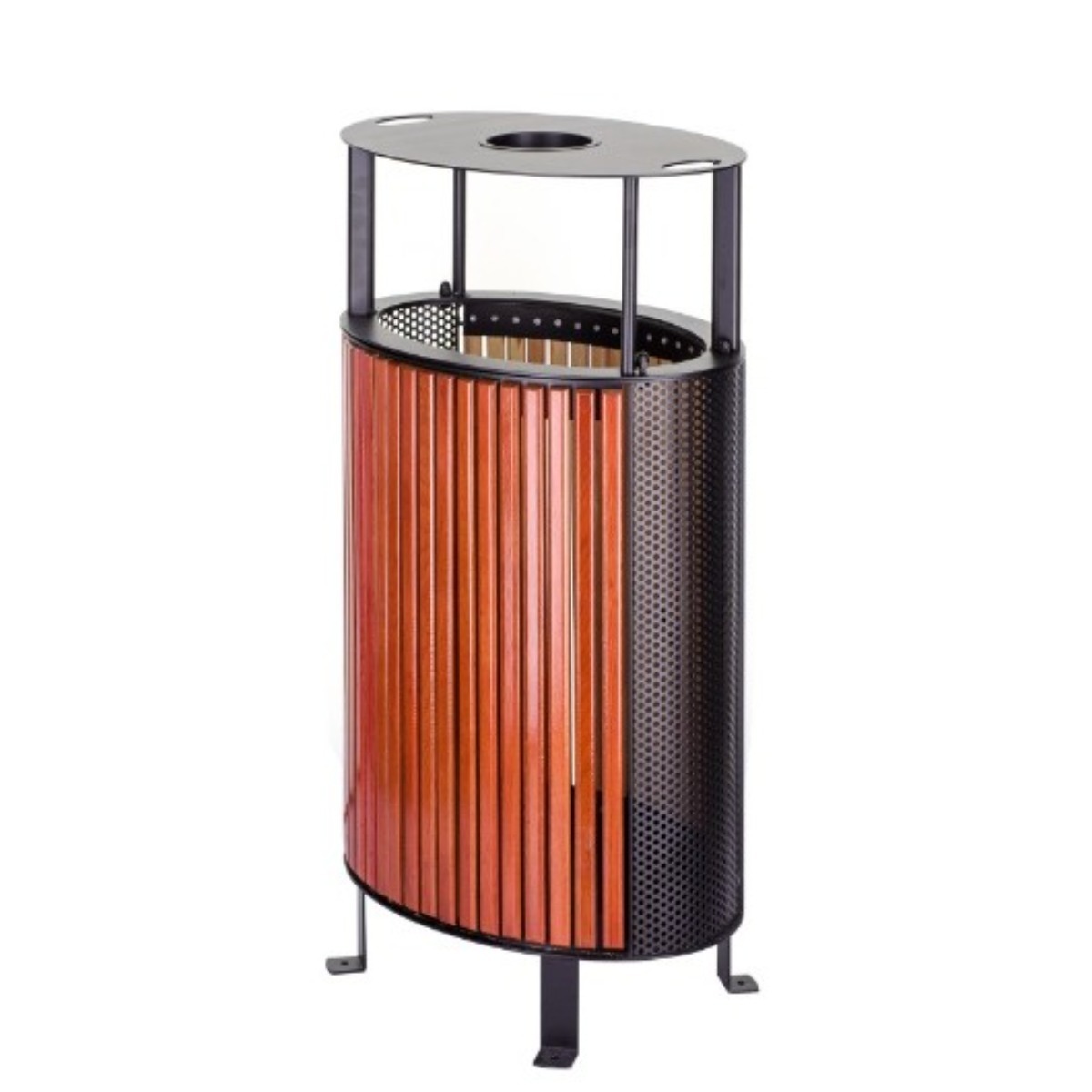 AB-504 Wood Open Space Trash Can