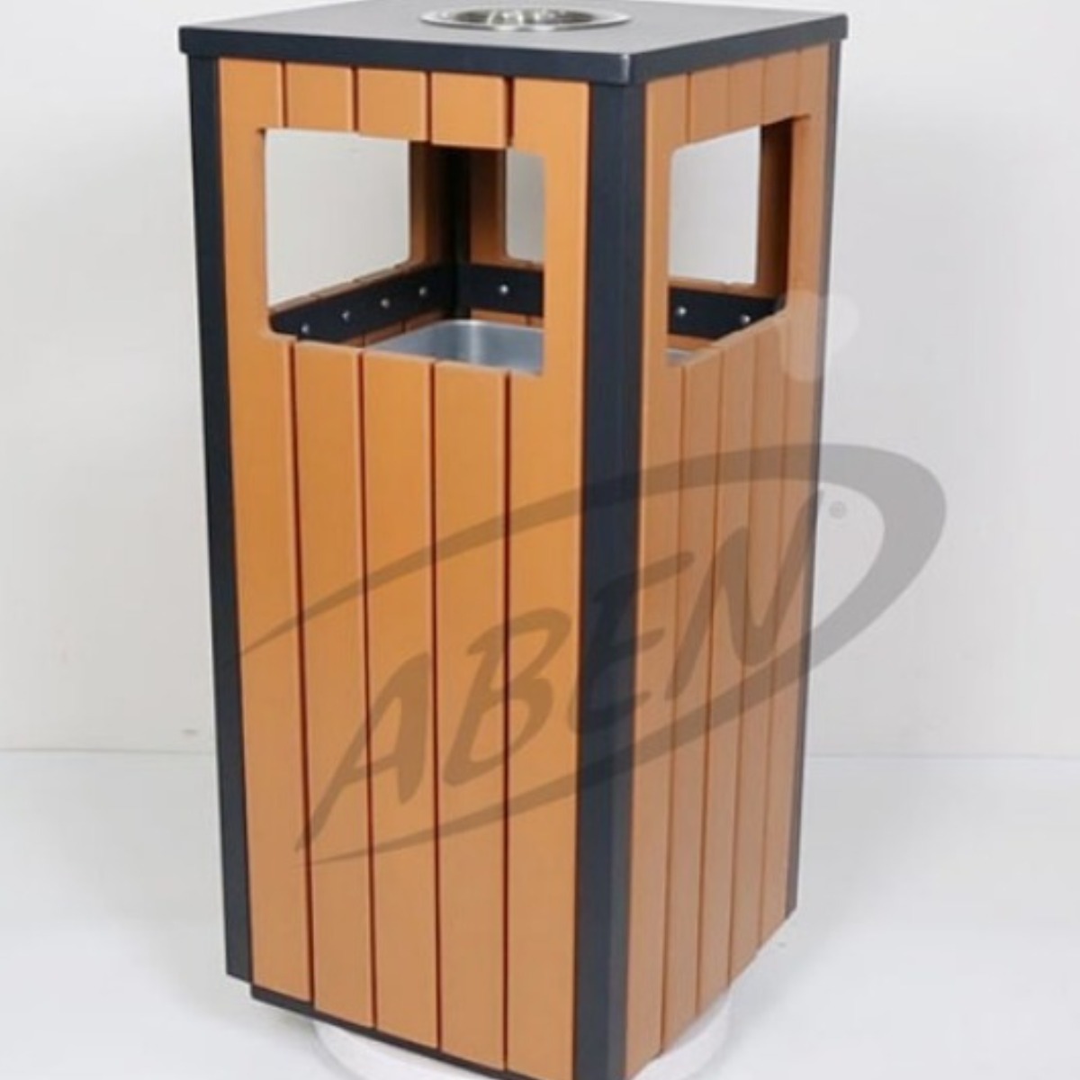 AB-514 Wood Open Space Trash Can