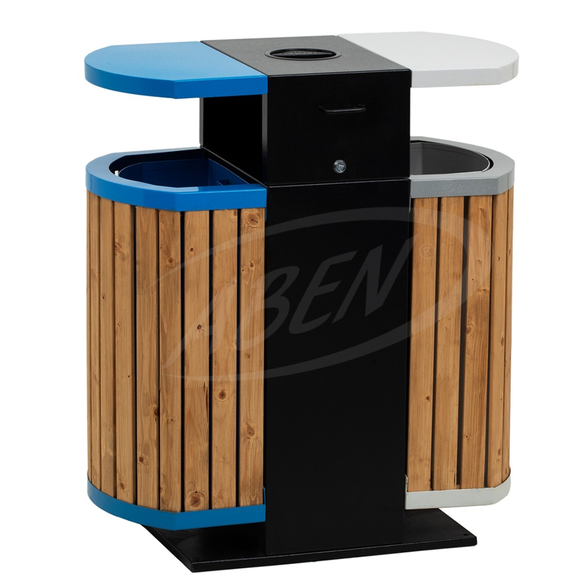 AB-521 Wood Open Space Trash Can