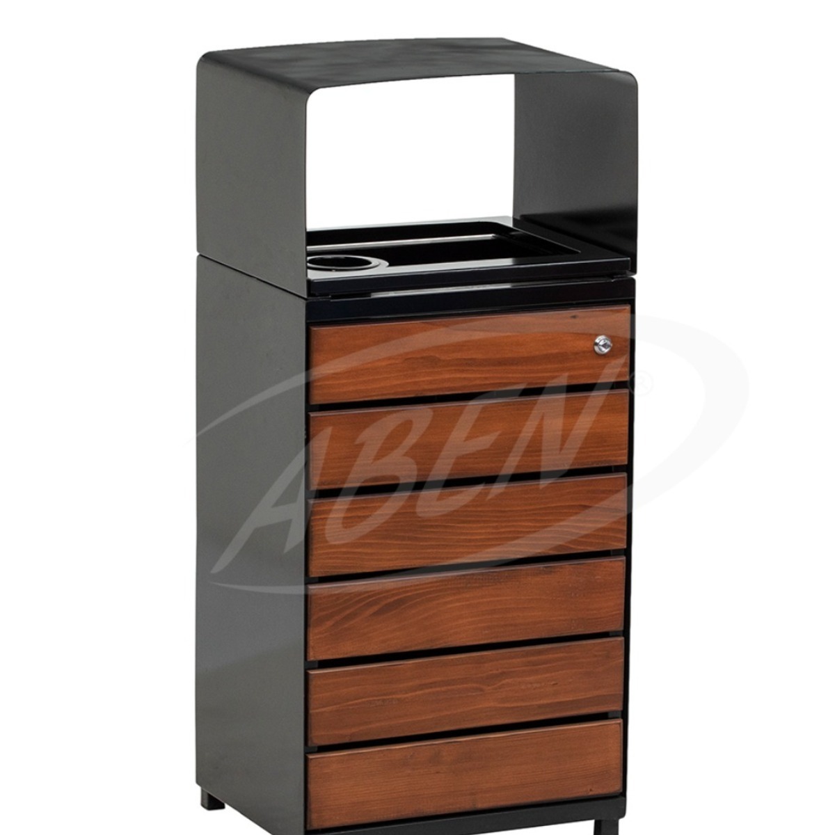 AB-519 Wood Open Space Trash Can