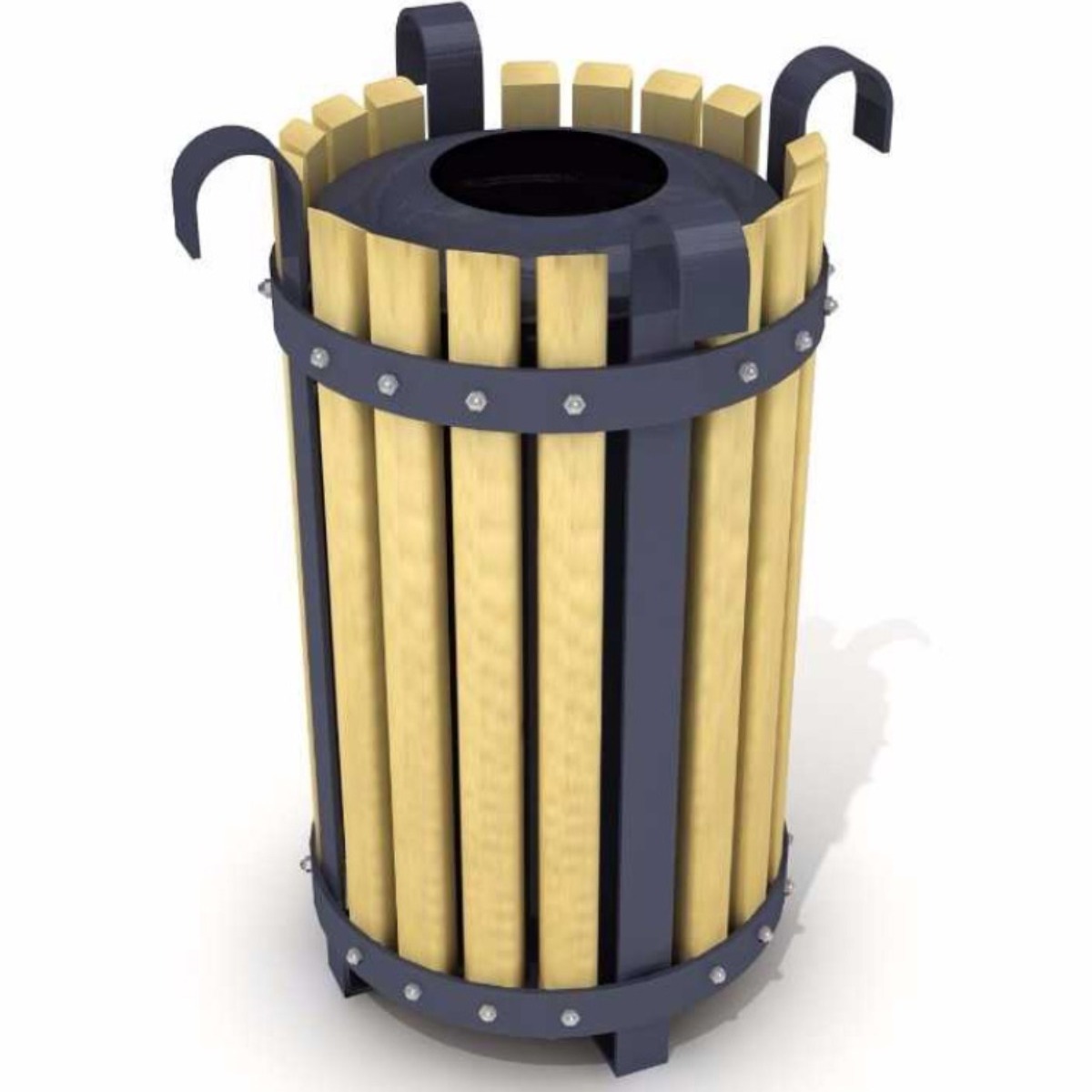 AB-503 Wood Open Space Trash Can